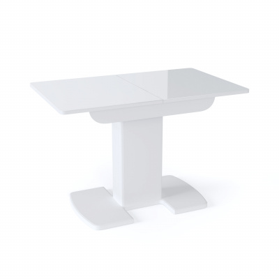 Стол Вегас ПР 1100(1400)*680 (стекло Белое глянцевое цвет БЛ) Стол Вегас ПР 1100(1400)*680 (стекло Белое глянцевое цвет БЛ)