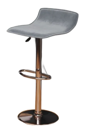 Стул барный BC-102 (каркас хром тк.серый/ Velvet HLR-20)