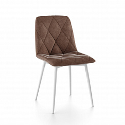 Стул Ричи (каркас белый тк. коллекции Велюр коричневая) Стул Ричи (каркас белый тк. коллекции Велюр коричневая)