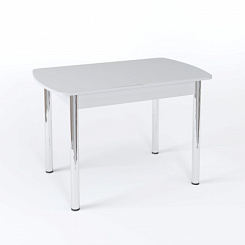 Стол Чикаго СТ МП 1100(1400)*680*750 Ноги прямые 02 гальваника (стекло Белое матовое цвет БЛ) Стол Чикаго СТ МП 1100(1400)*680*750 Ноги прямые 02 гальваника (стекло Белое матовое цвет БЛ)