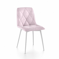 Стул Ричи (каркас белый тк. коллекции Велюр розовая) Стул Ричи (каркас белый тк. коллекции Велюр розовая)