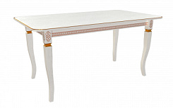 Стол Роял 1600(2190)*900*765 (тон белый RAL9003 + патина золото) Стол Роял 1600(2190)*900*765 (тон белый RAL9003 + патина золото)