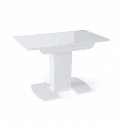 Стол Вегас ПР 1100(1400)*680 (стекло Белое глянцевое цвет БЛ) Стол Вегас ПР 1100(1400)*680 (стекло Белое глянцевое цвет БЛ)