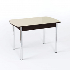 Стол Чикаго СТ МП 1100(1400)*680*750 Ноги прямые 02 гальваника (стекло Бежевое матовое цвет ВН) Стол Чикаго СТ МП 1100(1400)*680*750 Ноги прямые 02 гальваника (стекло Бежевое матовое цвет ВН)