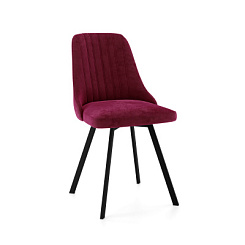 Стул обеденный Лора велюровый, металлокаркас (Каркас черный №81 тк. коллекции Nella бордо 200) Стул обеденный Лора велюровый, металлокаркас (Каркас черный №81 тк. коллекции Nella бордо 200)