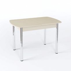 Стол Чикаго СТ МП 1100(1400)*680*750 Ноги прямые 02 гальваника (стекло Бежевое матовое цвет КР) Стол Чикаго СТ МП 1100(1400)*680*750 Ноги прямые 02 гальваника (стекло Бежевое матовое цвет КР)