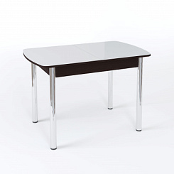 Стол Чикаго СТ МП 1100(1400)*680*750 Ноги прямые 02 гальваника (стекло Белое глянцевое цвет ВН) Стол Чикаго СТ МП 1100(1400)*680*750 Ноги прямые 02 гальваника (стекло Белое глянцевое цвет ВН)