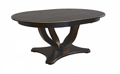 Стол Брайт 1300(1800)*1300*765 (тон черный RAL9005 + патина золото) Стол Брайт 1300(1800)*1300*765 (тон черный RAL9005 + патина золото)