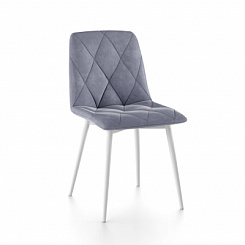 Стул Ричи (каркас белый тк. коллекции Велюр серая) Стул Ричи (каркас белый тк. коллекции Велюр серая)