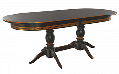 Стол Прайм 1900(2500)*840*765 (тон черный RAL9005 + патина золото) Стол Прайм 1900(2500)*840*765 (тон черный RAL9005 + патина золото)