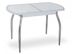 Стол Чикаго СТ МП ФП 1100(1400)*680*750 Ноги 01 (к-кт) гальваника (Узор серебряный цвет СР) Стол Чикаго СТ МП ФП 1100(1400)*680*750 Ноги 01 (к-кт) гальваника (Узор серебряный цвет СР)