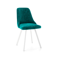Стул обеденный Лора велюровый, металлокаркас (Каркас белый №81 тк. коллекции Nella океан 088) Стул обеденный Лора велюровый, металлокаркас (Каркас белый №81 тк. коллекции Nella океан 088)