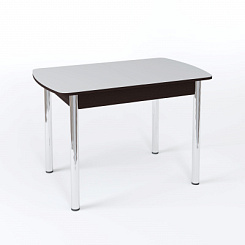 Стол Чикаго СТ МП 1100(1400)*680*750 Ноги прямые 02 гальваника (стекло Белое матовое цвет ВН) Стол Чикаго СТ МП 1100(1400)*680*750 Ноги прямые 02 гальваника (стекло Белое матовое цвет ВН)