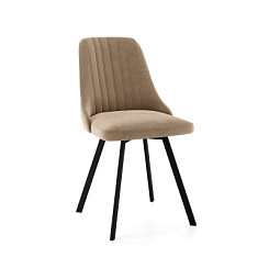 Стул обеденный Лора велюровый, металлокаркас (Каркас черный №81 тк. коллекции Nella бежевый 114) Стул обеденный Лора велюровый, металлокаркас (Каркас черный №81 тк. коллекции Nella бежевый 114)